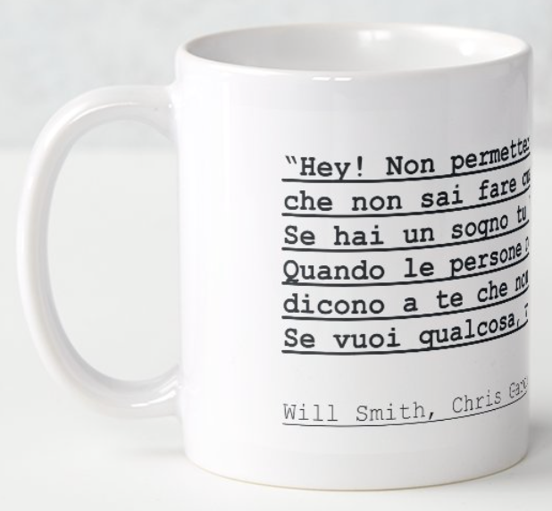 Tazza frase La ricerca della felicità