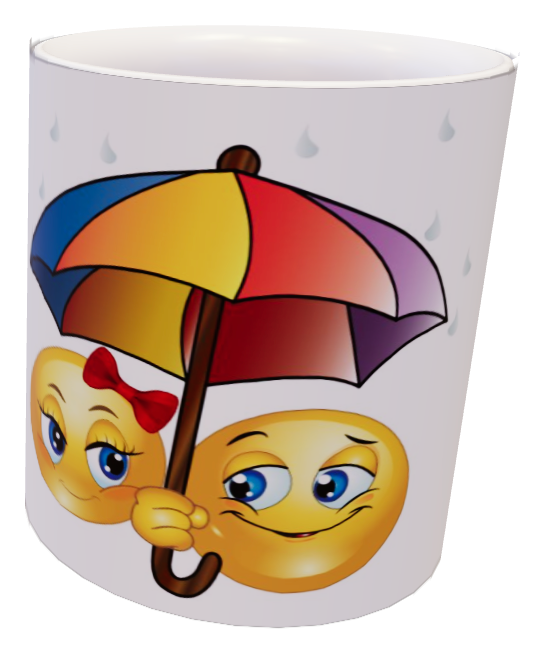 Tazza emoji condivisione ombrello